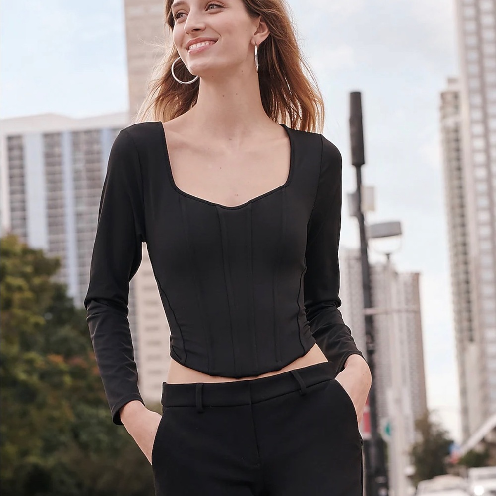 Express long sleeve corset top